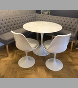 100cm Round White Marble Dining Table