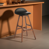 Buch Style Bar Stool 74cm Seat Height Walnut Stain