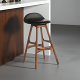 Buch Style Bar Stool 74cm Seat Height Walnut Stain