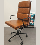 Black Frame Office Chair, Vintage Tan - Onske