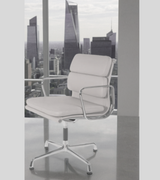 Midcentury Style Leather Swivel Chair