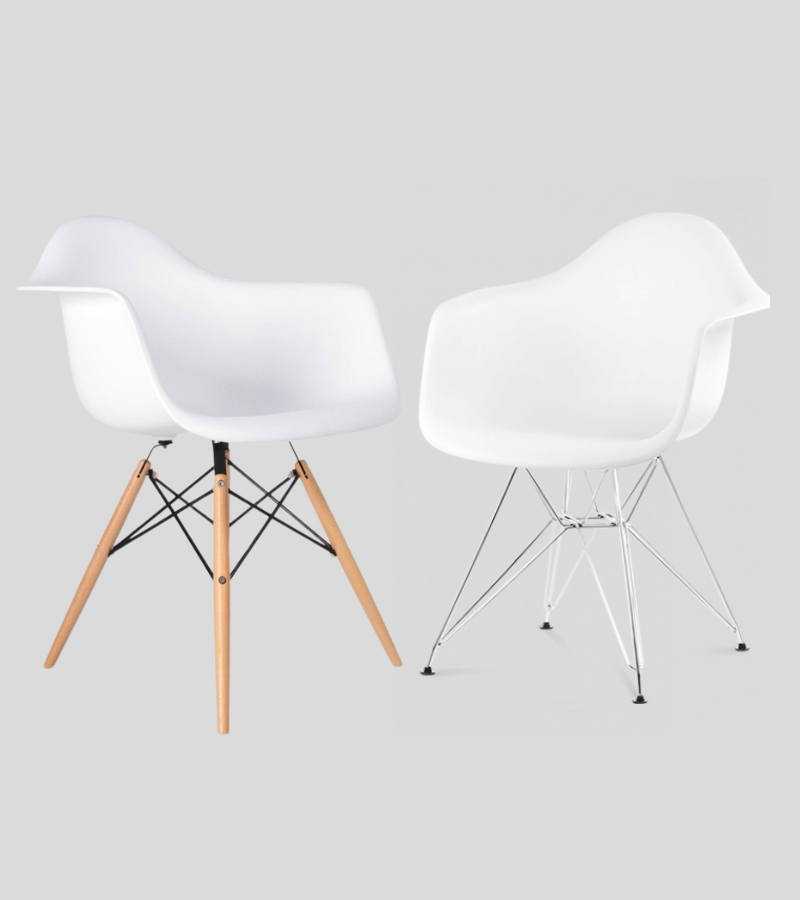 Eames Chair White Arm Dining Chairs FABULAXE Mid-Century Modern