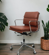 Low Back Padded Leather Midcentury Style Office chair