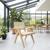 Natural Cane Armchair Solid Ash Wood