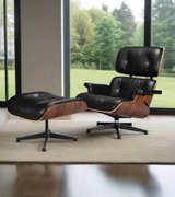 Leather Lounge Armchair Midcentury Style Premium Leather and American Woods