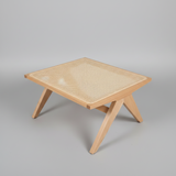 Outlet Item Rattan Bench Ottoman Jeanneret Style