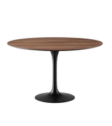 110cm Round Walnut Veneer Top Dining Table Tulip Style