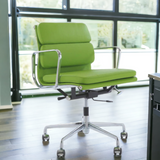 Low Back Padded Leather Midcentury Style Office chair