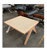 Outlet Item Rattan Bench Ottoman Jeanneret Style