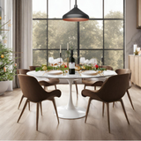 Oval and Round Marble Dining Tables Tulip Style Choice of Size