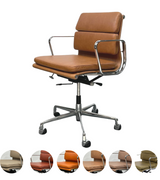 Low Back Padded Leather Midcentury Style Office chair
