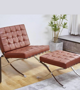 Bauhaus Pavilion Style Chair in Premium Aniline Leather