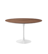 110cm Round Walnut Veneer Top Dining Table Tulip Style