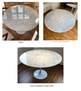 120cm Round Carrara Marble  Tulip Dining Table