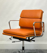 Caramel Leather Midcentury Style Office Chair