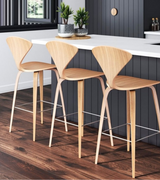 Cherner Style Stool 65cm Seat Height in Natural Oak - Onske