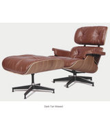 Lounge Chair and Ottoman in Aniline Leather