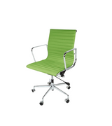 Ribbed Leather Mid-Century Style Office Chair