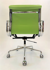 Green Leather Midcentury Style Office Chair