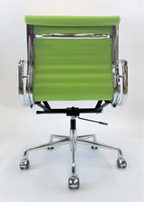 Low Back Ribbed Leather Midcentury Style Office chair