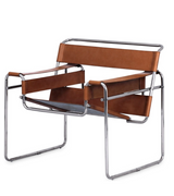 Wassily Chair in Premium Leather Marcel Breuer Style - Onske