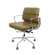Low Back Padded Leather Midcentury Style Office chair