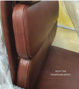 Waxed Leather Rich Brown Tan Swivel Office Chair