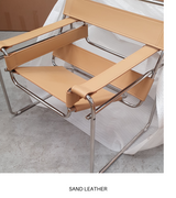 Wassily Bauhaus Tubular Accent Chair Full Leather