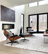 Lounge Chair and Ottoman in Aniline Leather