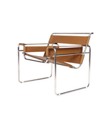 Wassily Bauhaus Tubular Accent Chair Full Leather