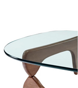 Tripod Midcentury Style Small Glass Coffee Table 100cm