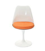 Tulip Style Swivel Retro Dining Chair with orange cushion - Onske
