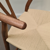 Lars Midcentury Style Dining Chair Light Walnut Natural Cord Seat