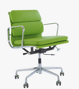 Low Back Padded Leather Midcentury Style Office chair