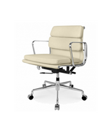 Low Back Padded Leather Midcentury Style Office chair