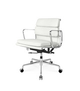 Low Back Padded Leather Midcentury Style Office chair