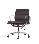 Low Back Padded Leather Midcentury Style Office chair