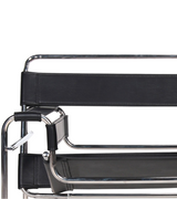 Wassily Bauhaus Tubular Accent Chair Full Leather