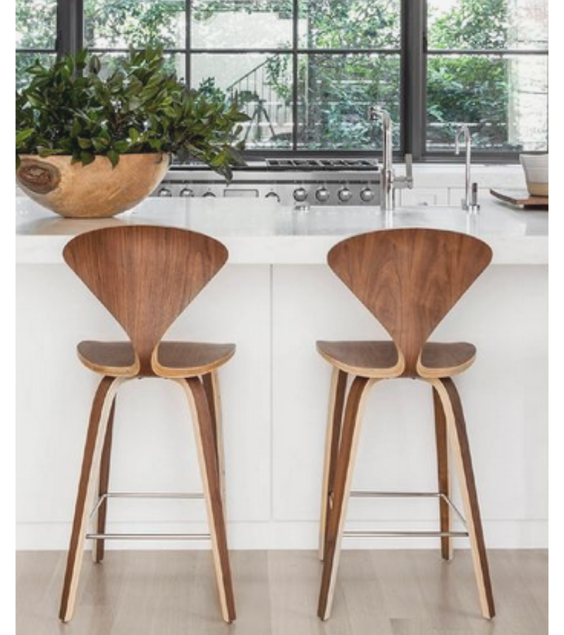 Norman Cherner Style Counter Stool 65cm Seat Height Onske
