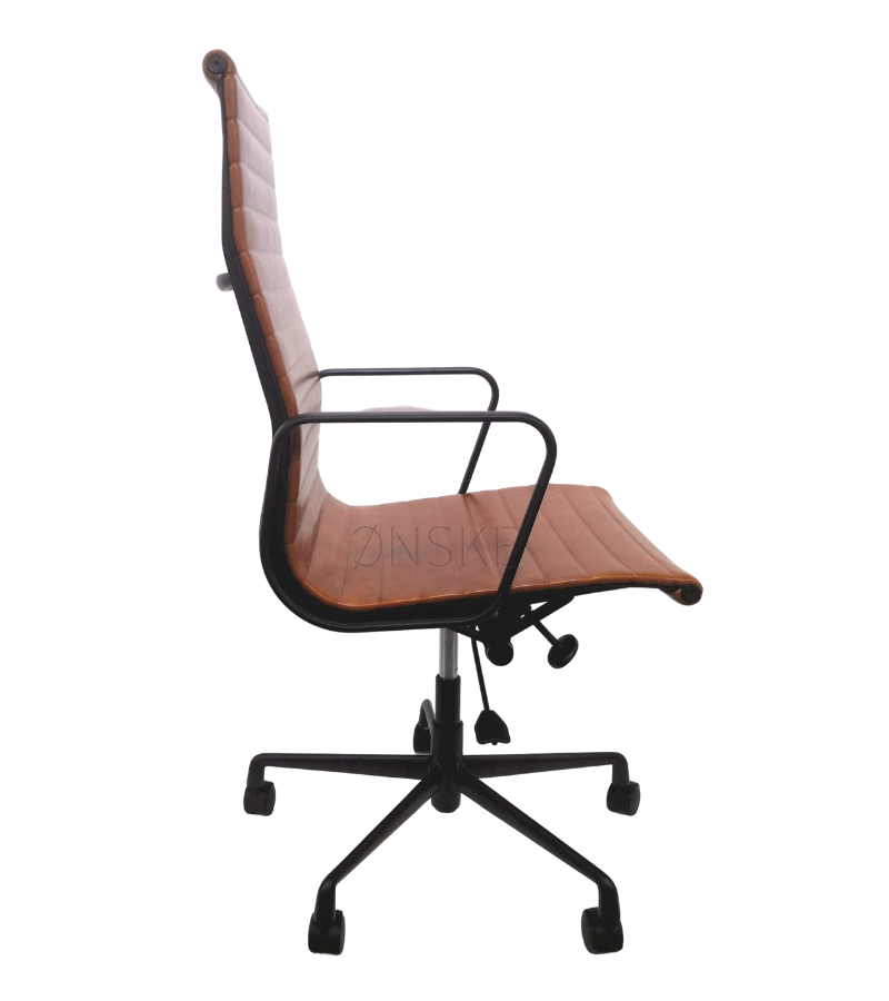 Black Frame Ribbed High Back EA 119 Style Office Chair - Onske