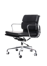 Low Back Padded Leather Midcentury Style Office chair