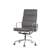 High Back Padded Leather Midcentury Style Office chair