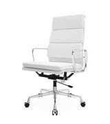 High Back Padded Leather Midcentury Style Office chair