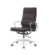 High Back Padded Leather Midcentury Style Office chair