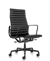 Black Frame Ribbed High Back EA 119 Style Office Chair - Onske