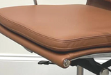 Black Frame Leather Mid-Century Style Office Chair