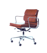 Low Back Padded Leather Midcentury Style Office chair