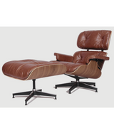 Lounge Chair and Ottoman in Aniline Leather