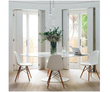 White Carrara Marble Tulip Style Dining Table - Onske