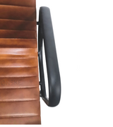 Ribbed Leather Office Chair Black Frame - Onske